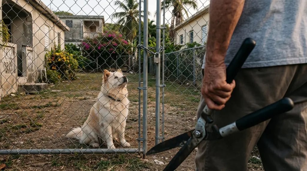 GARDENING SHEARS ATTACK: St. Croix Man Jailed After Neighbor Catches Him Repeatedly Stabbing Elderly Chow Through Locked Gate