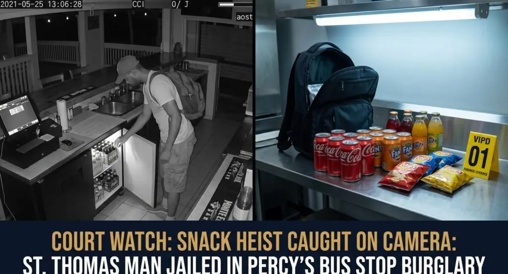 COURT WATCH: St. Thomas Man Jailed After Surveillance Footage Catches Midnight Soda, Chip Heist At Percy’s Bus Stop